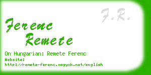 ferenc remete business card